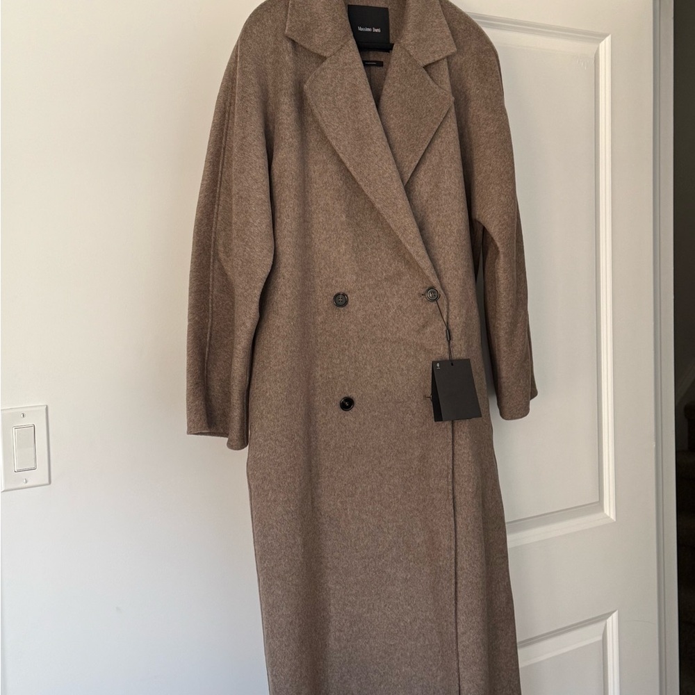 Massimo Dutti Tan Wool Coat